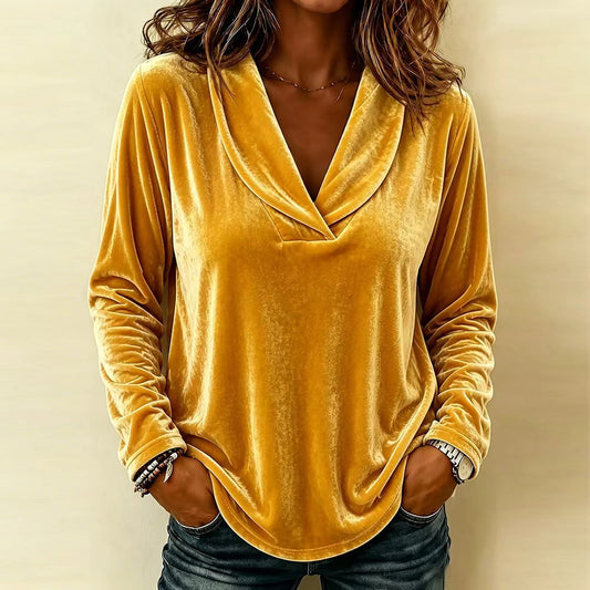 Pull top velours col rond femme élégance douceur - vue principale - Ma boutique & co