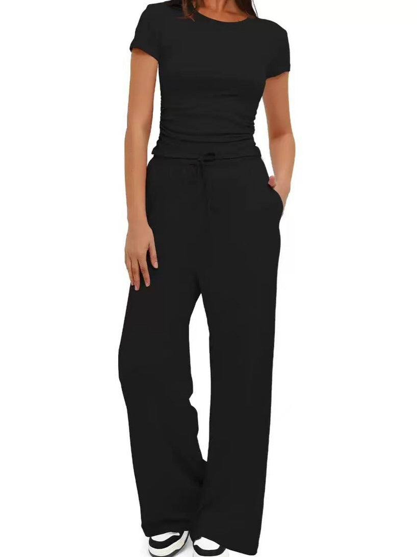 Ensemble 2 pièces femme haut plissé pantalon large - vue 8 - Ma boutique & co
