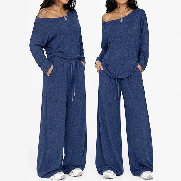 Ensemble 2 pièces femme - détail t-shirt manches longues - Ma boutique & co