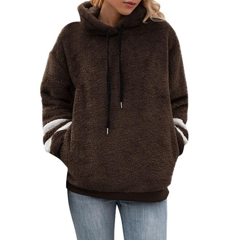Sweat capuche femme - détail panneau fourrure - Ma boutique & co