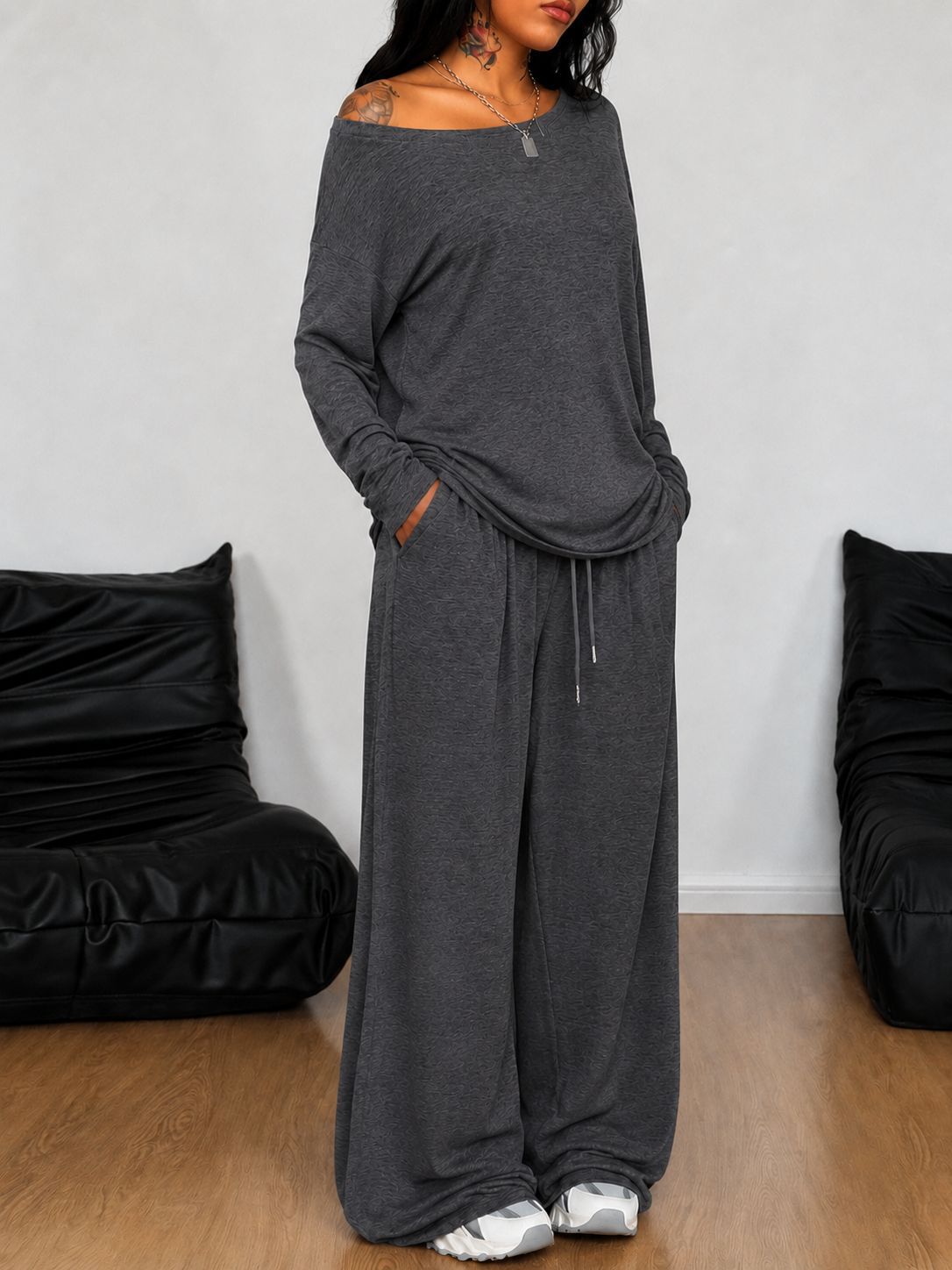 Ensemble 2 pièces femme - coloris gris clair - Ma boutique & co