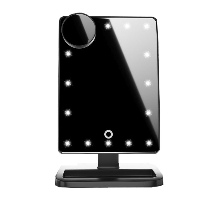 Miroir de maquillage LED Bluetooth, coloris Rose Gold