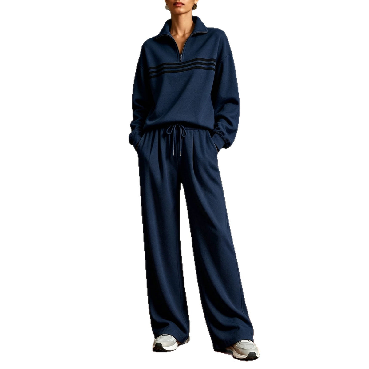 Ensemble 2 pièces femme col roulé - détail pantalon large - Ma boutique & co