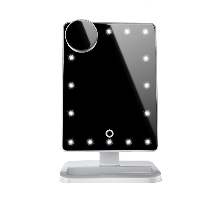 Miroir de maquillage LED Bluetooth, coloris Champagne