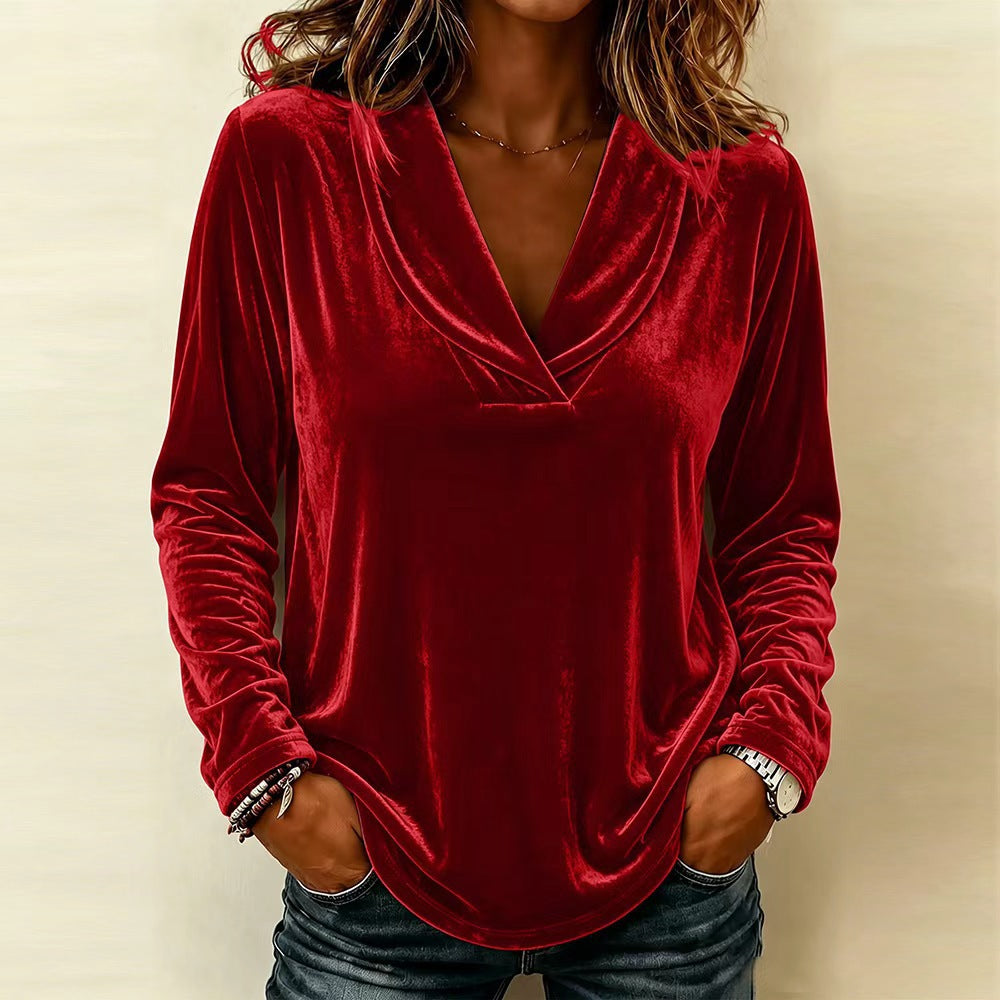Pull top velours femme - vue de profil - Ma boutique & co