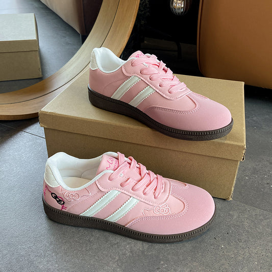 Baskets rétro femme roses - vue principale - Ma boutique & co