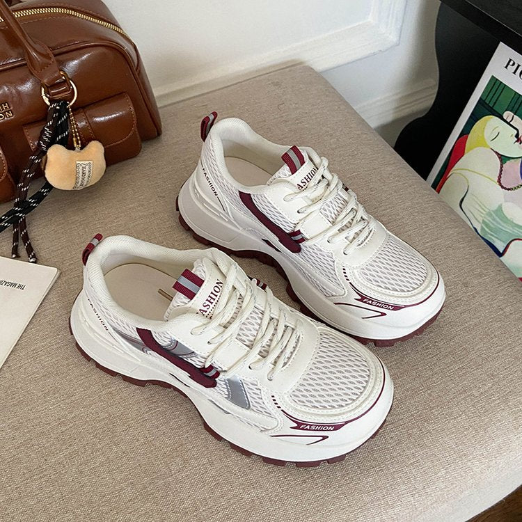 Baskets femme respirantes rouges - vue principale - Ma boutique & co