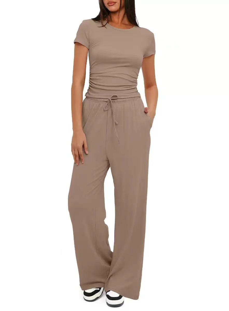 Ensemble 2 pièces femme haut plissé pantalon large - vue 11 - Ma boutique & co