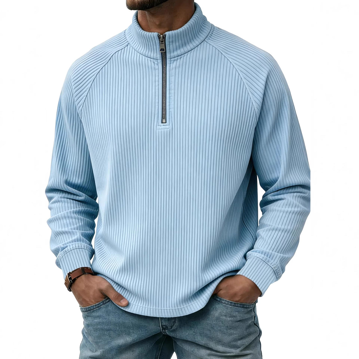 Polo homme zippé - détail col montant - Ma boutique & co
