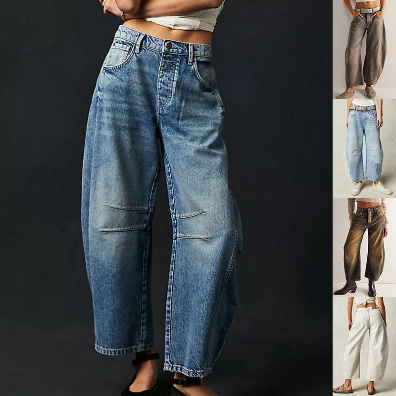 Jean femme coupe large baggy taille mi-haute - vue principale - Ma boutique & co