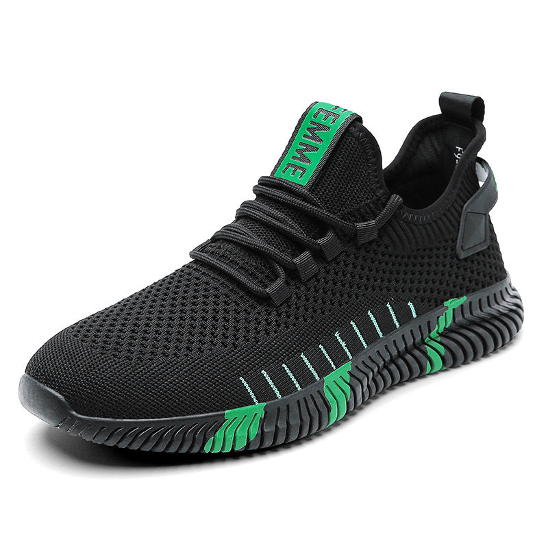 Sneakers homme mesh noir vert - Ma boutique & co