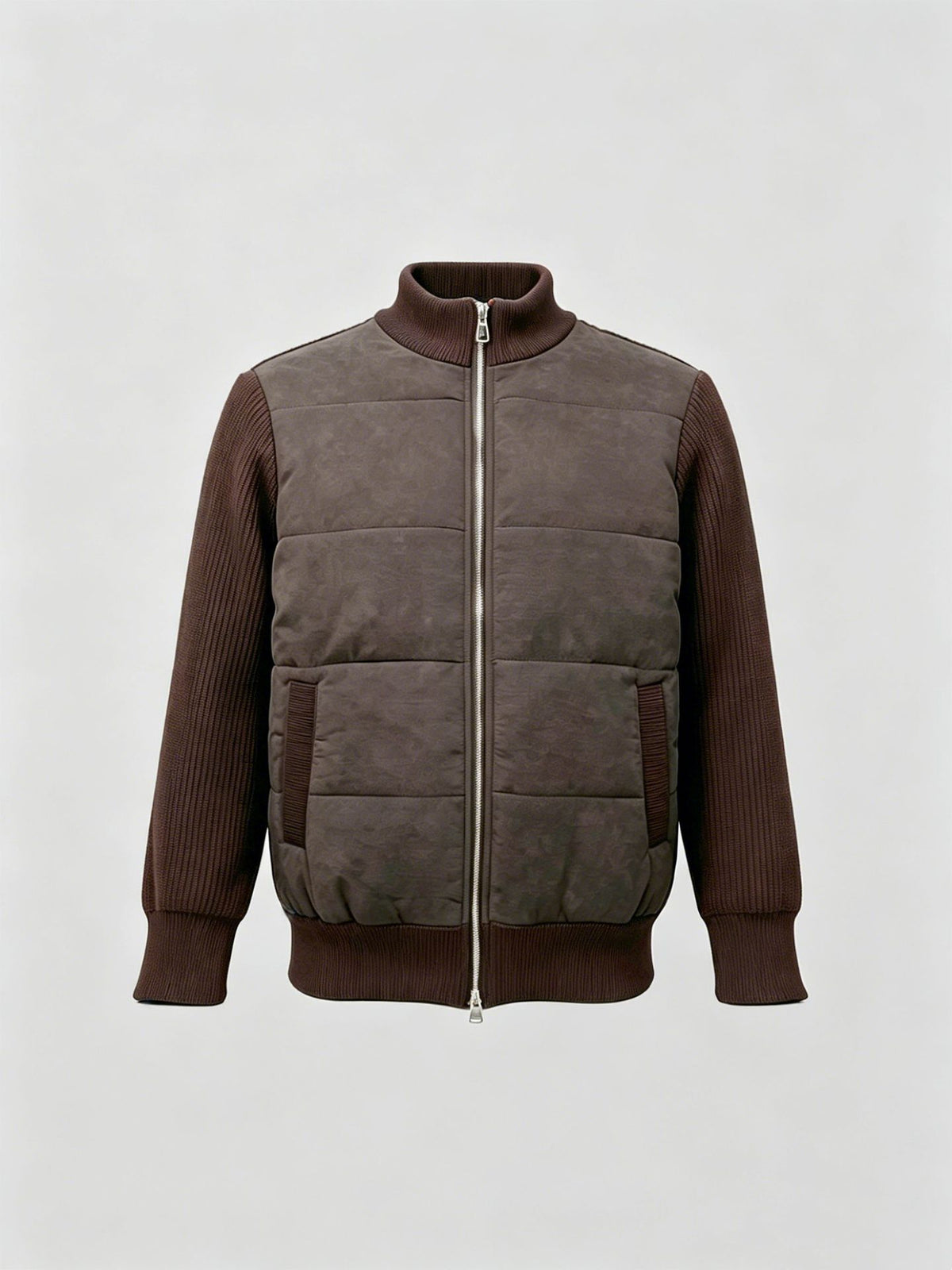 Manteau homme col montant patchwork hiver - vue principale - Ma boutique & co