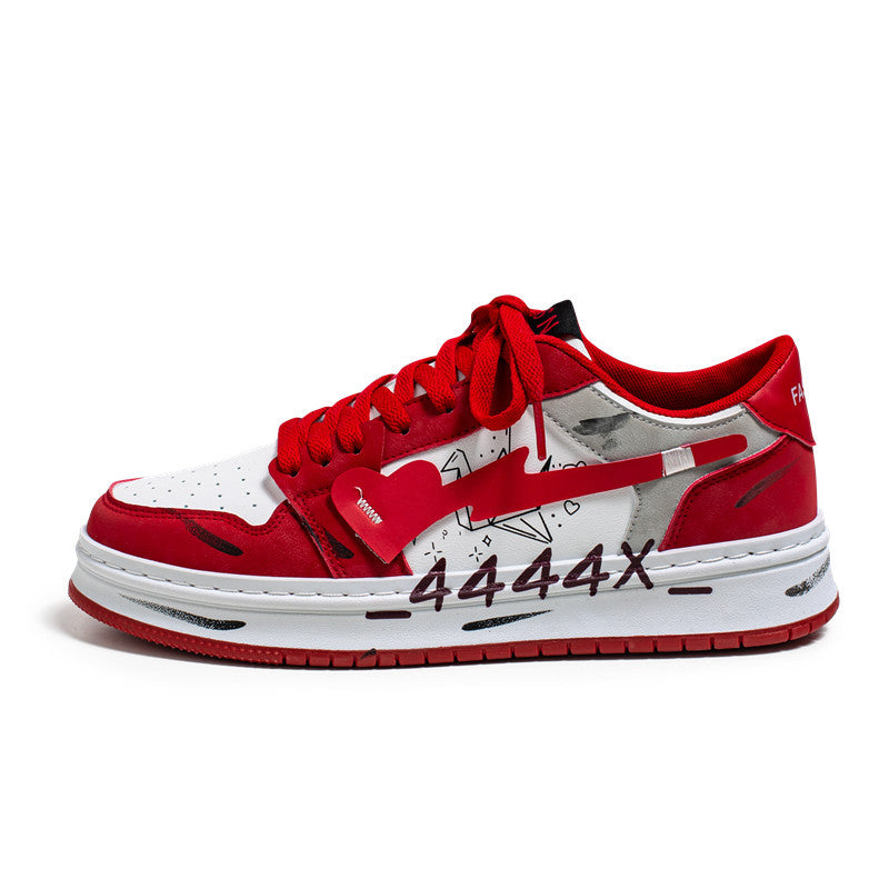 Chaussures skate graffiti - détail impression distressed - Ma boutique & co