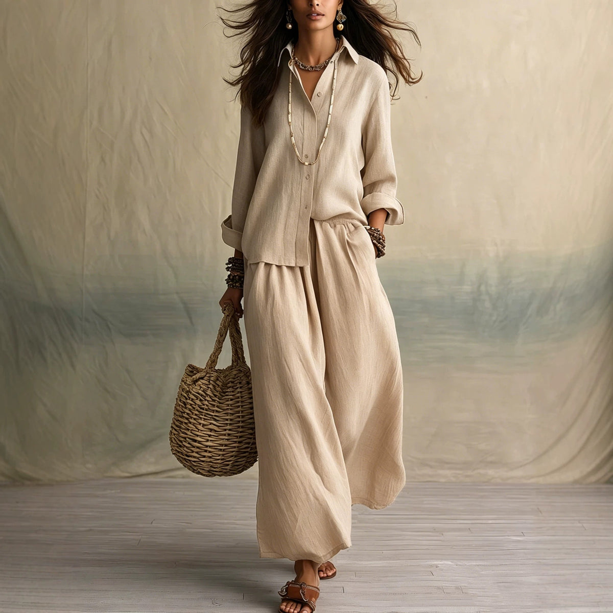 Ensemble chemise pantalon femme - vue de dos - Ma boutique & co