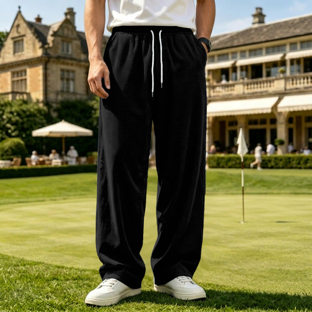 Pantalon homme velours côtelé coupe ample - vue principale - Ma boutique & co