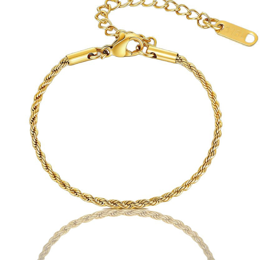 Bracelet torsé acier inoxydable - gros plan maillons - Ma boutique & co