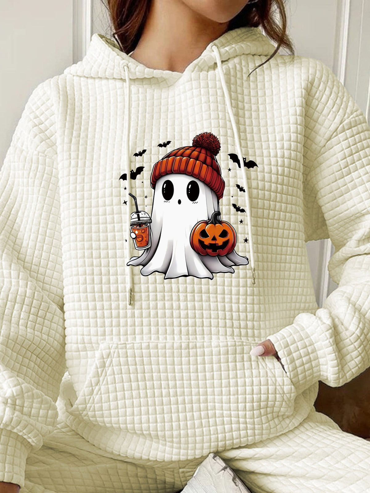 Sweat capuche Halloween femme noir - vue de dos