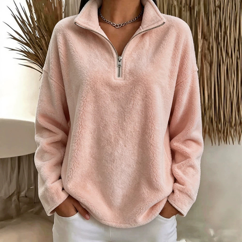 Sweat femme polaire - détail fermeture éclair - Ma boutique & co