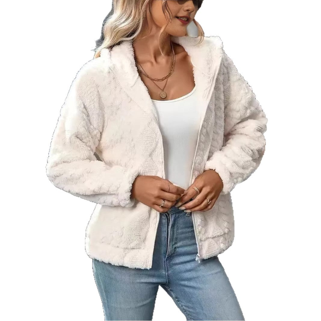 Cardigan femme capuche polaire - vue de dos - Ma boutique & co