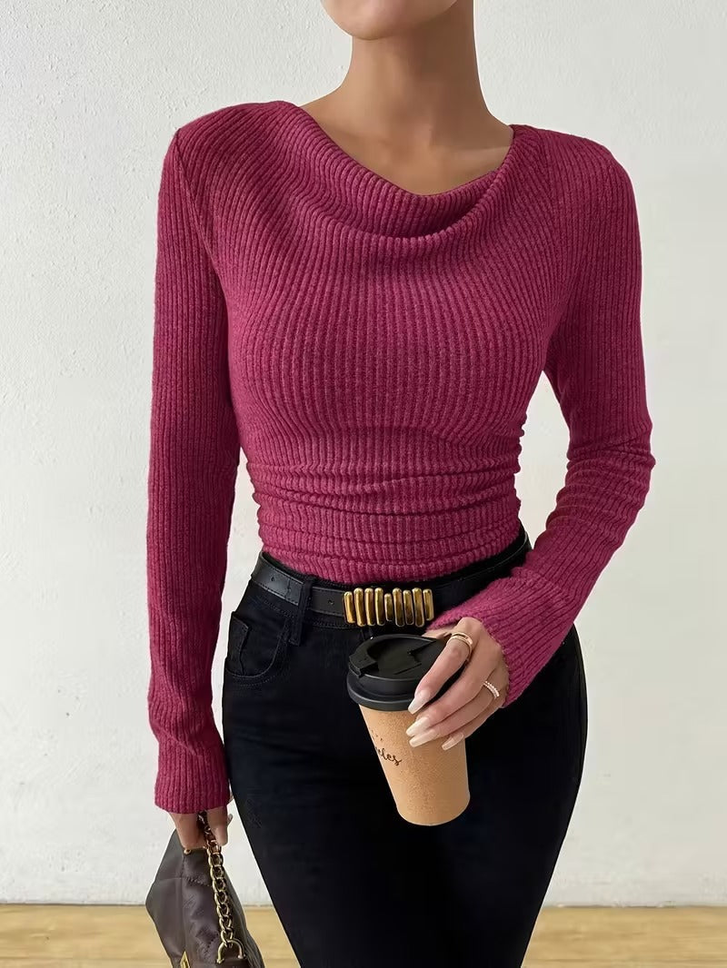 Pull femme manches longues – coupe décontractée
