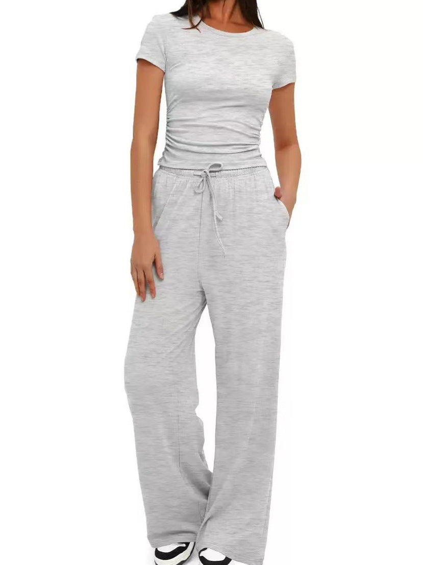 Ensemble 2 pièces femme haut plissé pantalon large - vue 9 - Ma boutique & co