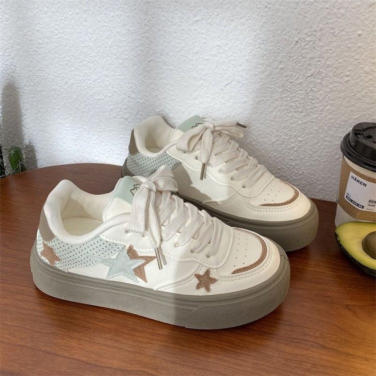 Baskets femme en cuir - vue latérale - Ma boutique & co