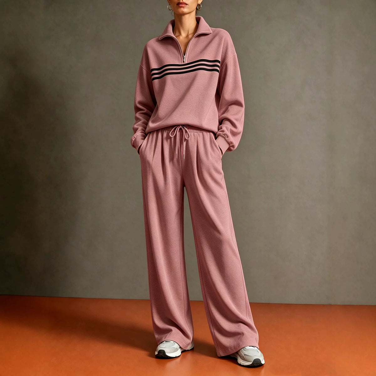 Ensemble 2 pièces femme col roulé marron - Ma boutique & co