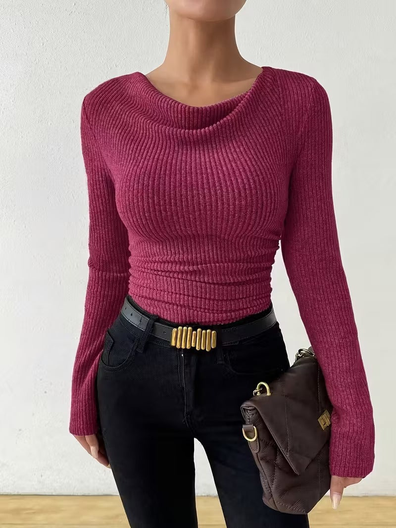 Pull femme en maille à manches longues