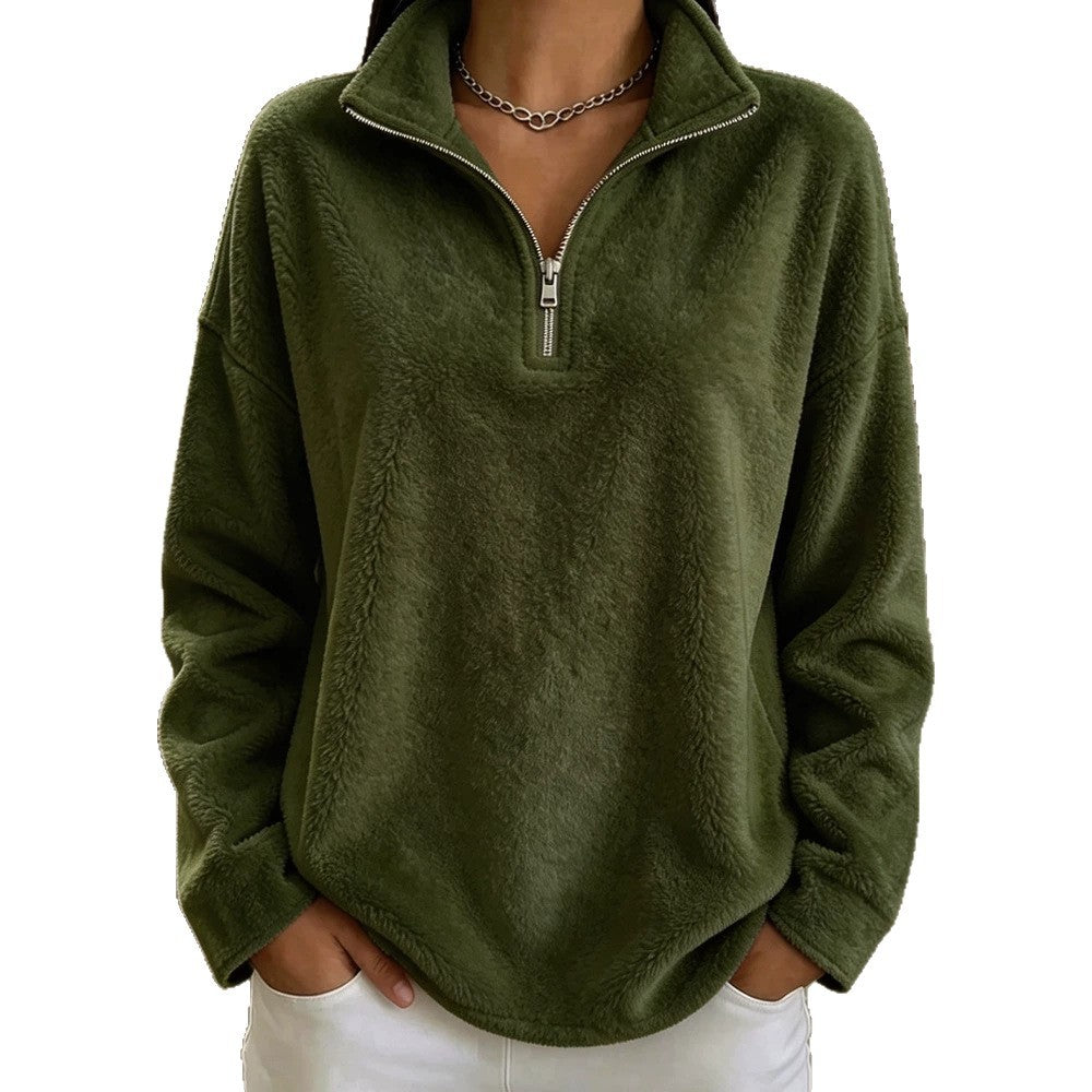 Sweat femme polaire - détail col montant - Ma boutique & co