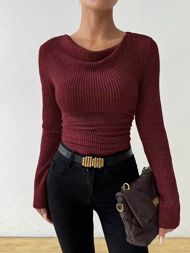 Pull femme manches longues – style décontracté