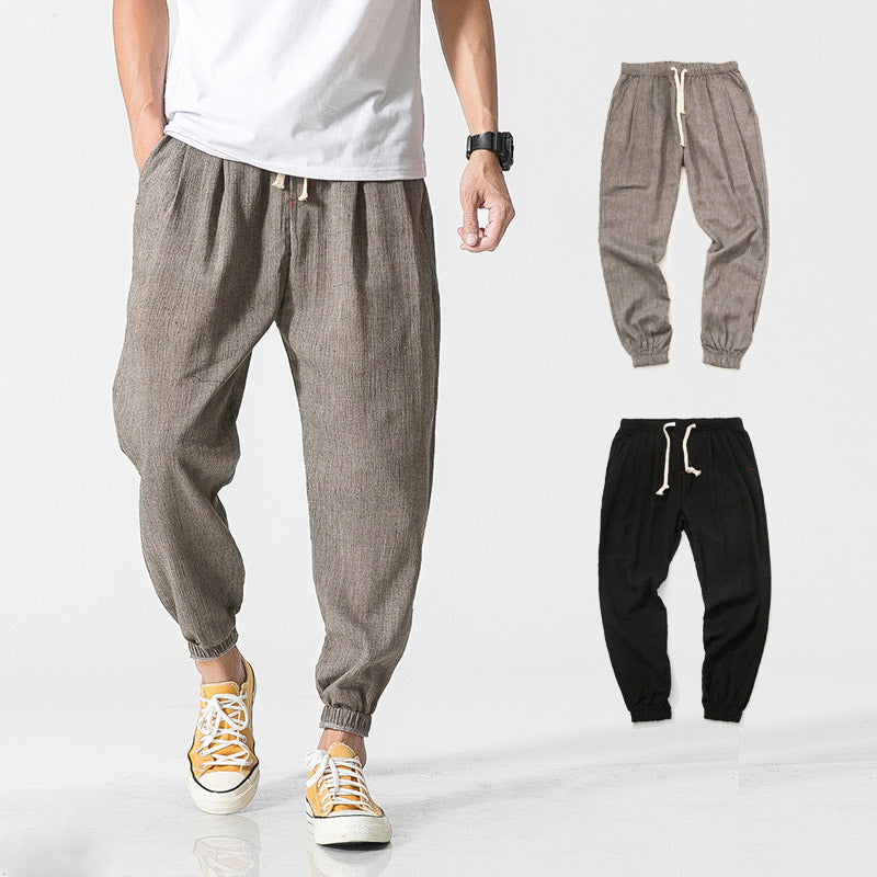 Pantalon sarouel homme coton lin - vue principale - Ma boutique & co