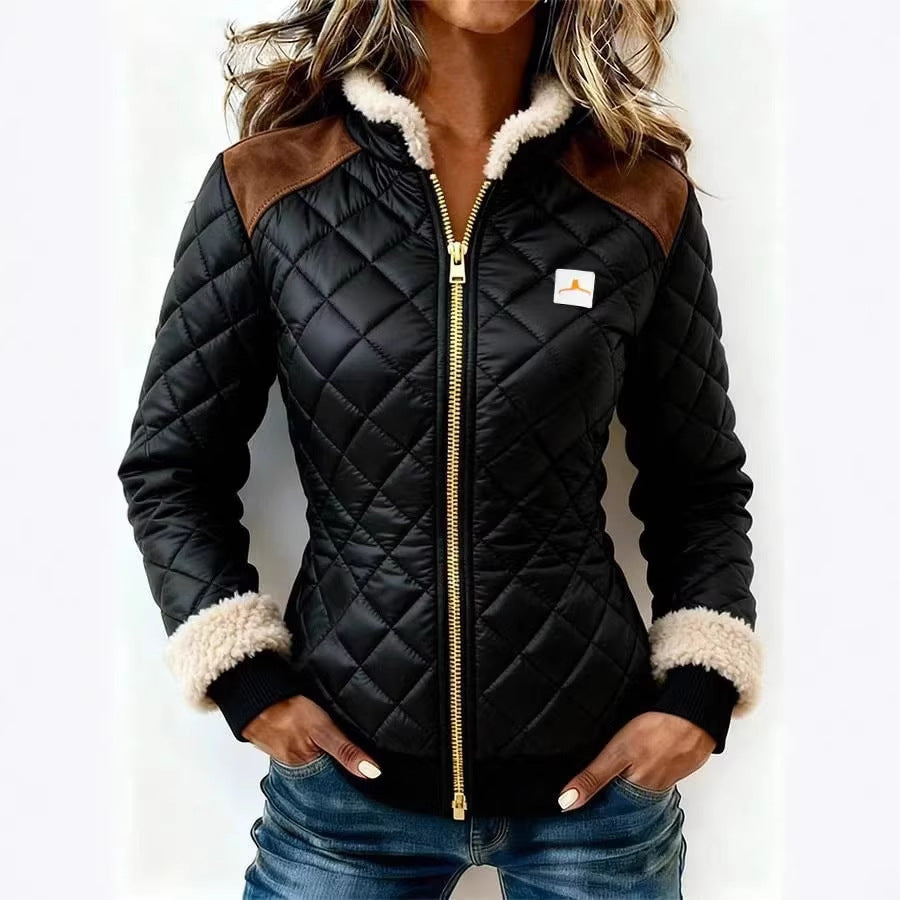 Doudoune femme noire coupe asymétrique - vue de dos