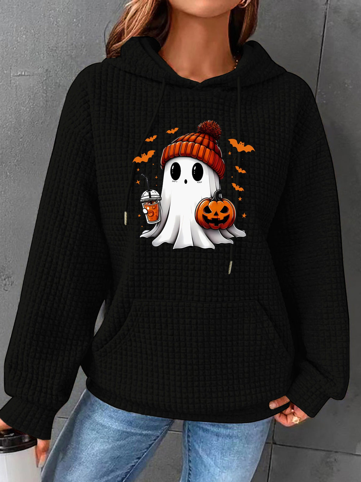 Sweat capuche Halloween femme coupe oversize