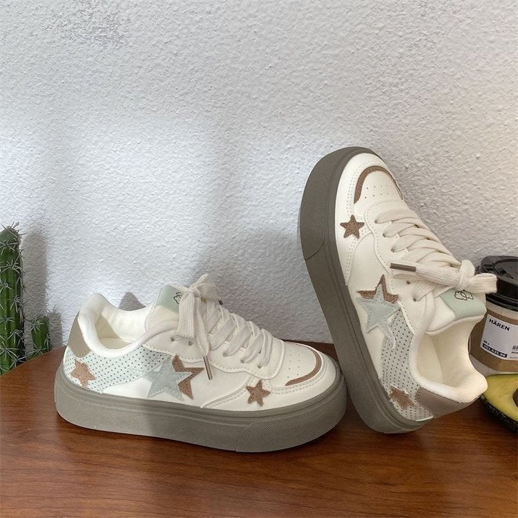 Baskets femme en cuir portées - Ma boutique & co