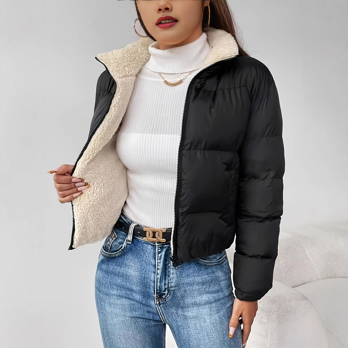 Veste femme unie portée - Ma boutique & co